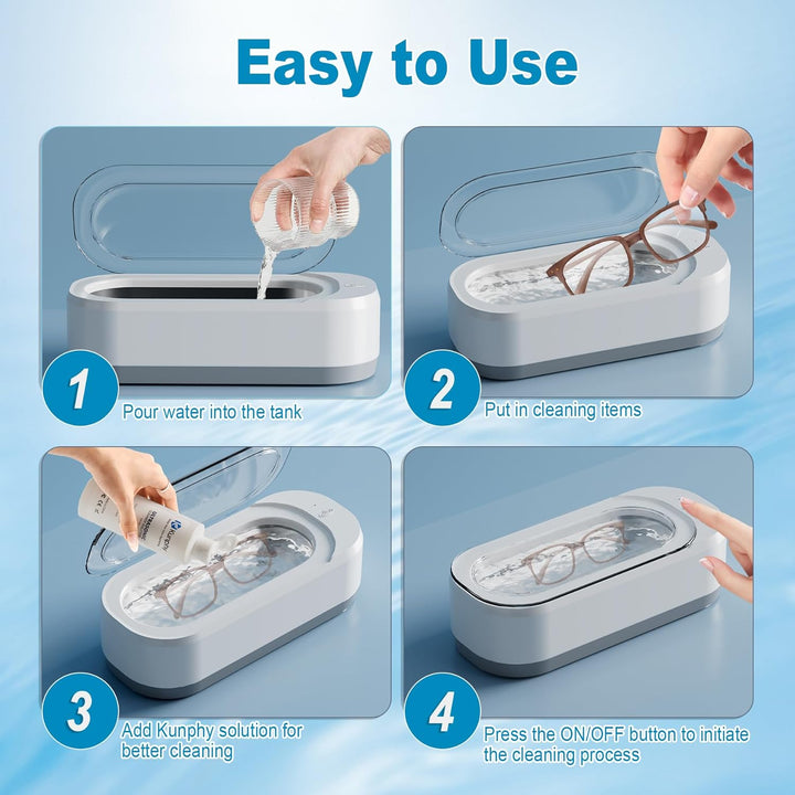 Ultrasonic Jewelry Cleaner – 48KHz Professional Sonic Cleaning Machine for Jewelry, Glasses & Watches - SwiftSouq