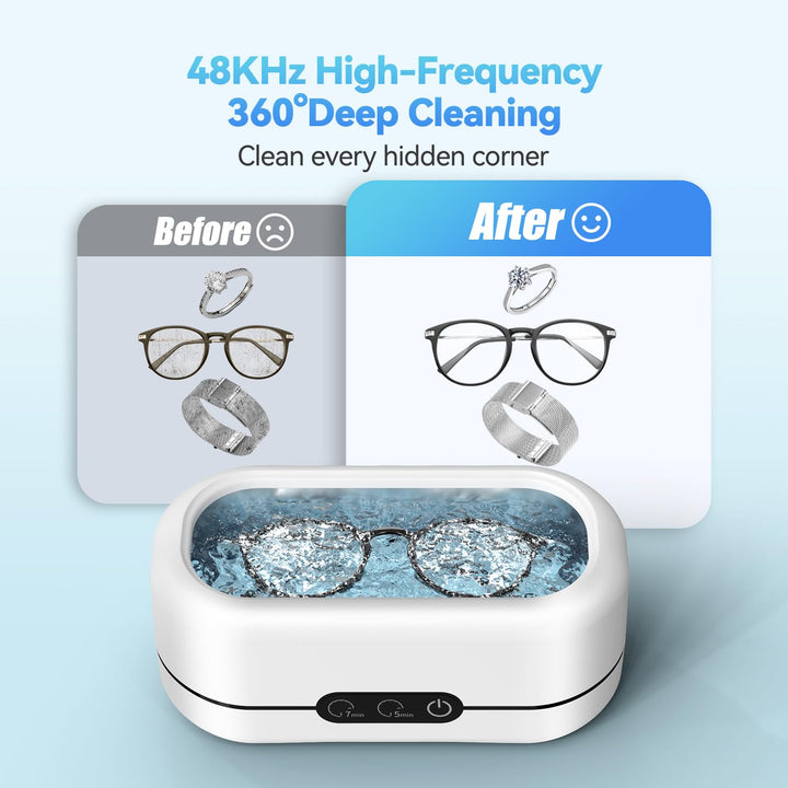 Ultrasonic Jewelry Cleaner – 48KHz Professional Sonic Cleaning Machine for Jewelry, Glasses & Watches - SwiftSouq